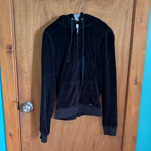 PINK Victoria's Secret Black Hoodie with White Lettering